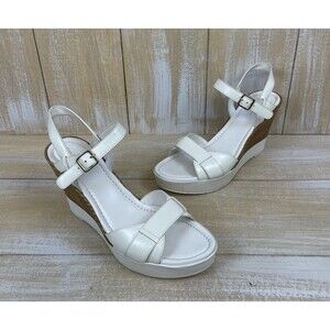 Cole Haan Paley Women's Size 9.5B White Leather High Wedge Heels